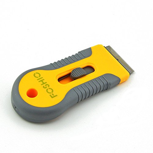 FOSHIO Plastic Retractable Rasierklinge Schaber für Glas Kleber Entferner mit 10 Stück Extra Ersatz Klingen, Profi Fenster Tint Vinyl Wrapping Tools - 3
