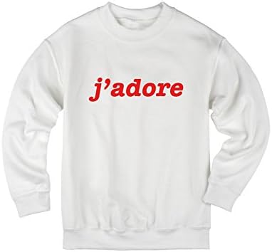 Jadore Red French Love Ladies Womens Slogan Grey Black Jumper Sweater Sweatshirt (S, White)