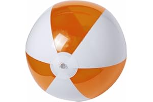 ANTEVIA MATÉRIAUX ANTEVIA - Ballon de plage gonflable translucide ø28cm | PLUS DE 10 MODÈLES | Volley Jeux Enfant Piscine | Matière : PVC |Couleur : Orange (Zeusty Orange)