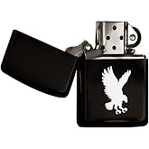 BK Gift Eagle Design Black Gasoline Metal Lighter