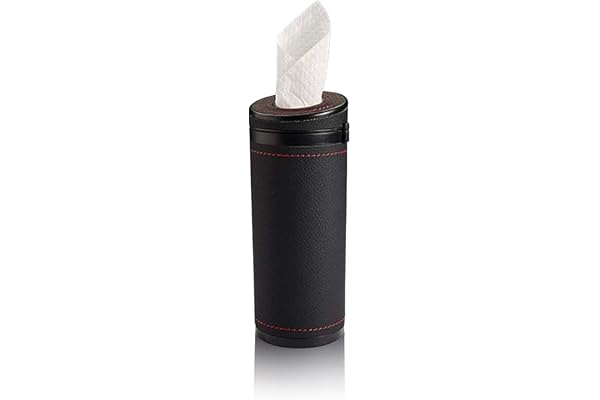 HASTHIP Car Tissue Paper Holder, Cylinder Tissue Box, 2.75'' PU Leather Round Tissues Container Fit for Car Van Bathroom Office Use, Car Cup Holder Car Tissues Box Car Tissue Holder Car Tissue Tube