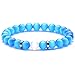 Produktbild Burenqi@ Cat Eye Round Natural Stone Beads Bracelets for Women Men Bracelet Healing Rope Stone Round Beads Elasticity,A 2pcs/Set