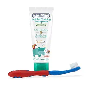 Dr. Talbots All Natural Toddler Toothpaste with Citroganix with Toothbrush, Red/Blue