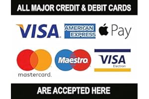 CHICBANNERS Notice V002 All Credit & Debit Cards Accepted Visa MasterCard Card Payments Accepted Sign Self Adhesive Gloss Sticker A4 297mm x 210mm