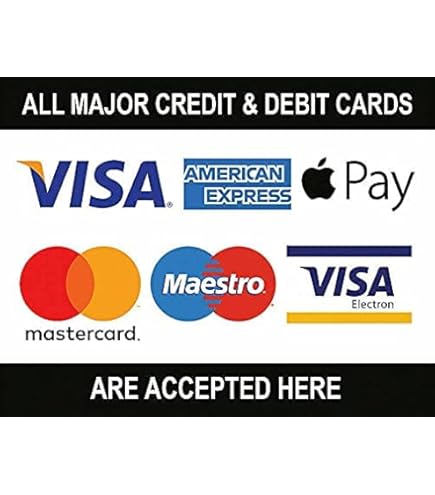 4x Contactless Credit Card VISA Mastercard Maestro Payments Stickers Taxi Shop