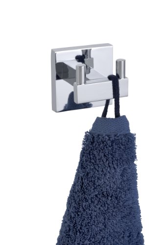 WENKO 20511100 Power-Loc Wandhaken Duo Fabro – Befestigen ohne bohren, Zinkdruckguss, 5.3 x 5.3 x 4.8 cm, Glänzend - 2