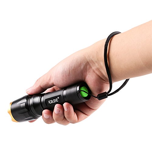 helle Taschenlampe fokussierbar 5 Modus LED Taschenlampe (inklusive Akku) spritzwassergeschützt und wiederaufladbar - 2