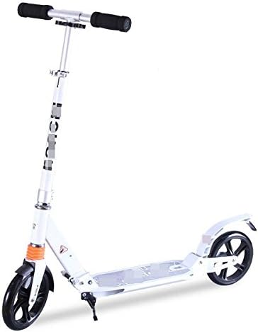 ZHXUANXUAN Adult Scooter Second Round Folding Child Scooter Aluminum Alloy Big Wheel Double Shocking Work Scooter Double Wheel,White-OneSize