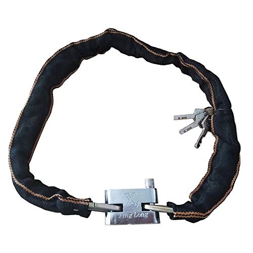 Anti-Theft Lock Indoor and Outdoor Door Locks Safety Square Head Chain Mountain Bike with Strong Padlock for Motorbike Gate Fence Garage Glass Door Tools