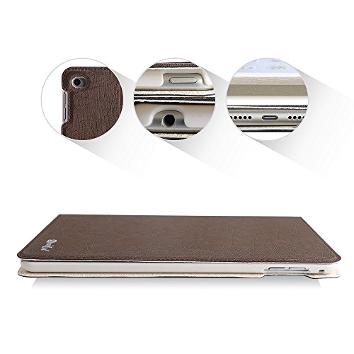 BORIYUAN Apple Ipad Mini 4 Ultra dünn Smart Case Cover Leder Schutzhülle Etui Tasche für das neue iPad mini4, Unterstützt Auto Sleep Wake up, Ipad Mini 4 Displayschutzfolie Reinigungstuch Stift inklusive (Braun) - 4