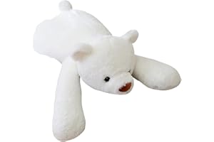 YUNTOY 3.5lbs Weighted Dinosaur Plush Toy, 24 Inch Belly Weighted Stuffed Animals Throw Pillow, Cute Dinosaur Plush Doll for Boys Girls Fans (White Bear)