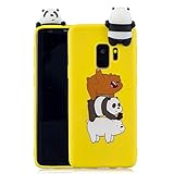Samsung S9 Plus Silicone Case,Tifightgo Yellow 3 Colored Bears Painted Phone Case Silicone Back Cover Case Soft Protective Case 3D Doll Bumper Case for Samsung Galaxy S9 Plus.
