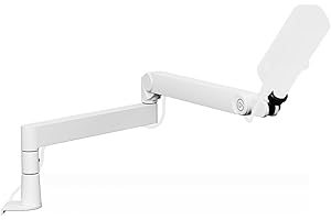 Elgato Wave Mic Arm Pro White - 360° Rotatable Low Profile Gas Spring Microphone Arm, Works Mics/Shure SM7B/HyperX QuadCast/Rode/Blue Yeti & more – For Broadcasting/Podcasting/Streaming