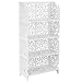 Produktbild PrimeMatik - Holz-Kunststoff Regal Stehregal Standregal Steckregal Bücherregal mit 4 Regalen Weiss 42x20x85cm