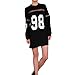 Womens Casual Boyfriend Style Hoodies Jumper Mesh Patchwork Number 98 Printed Pullover Baseball Jersey