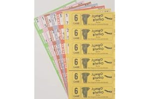 GÉNERIC 300 6 PAGE GAMES JUMBO BINGO TICKETS 6 TO VIEW JUMBO BINGO BOOKS- 50 STRIPS OF 6