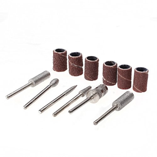 ROSENICE Nagelfräser Fräseraufsatz Set Bit Set Mandrel Schleifhülsen Maniküre – 6 Stücke - 3