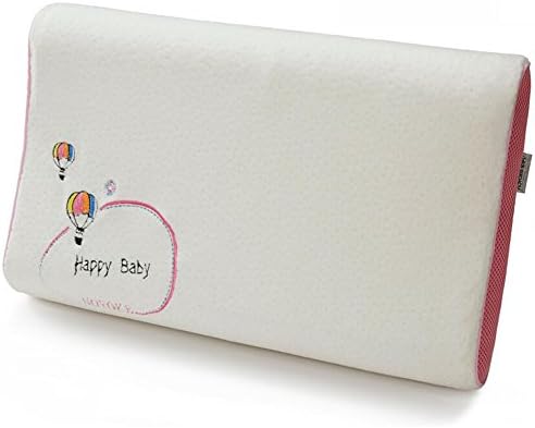 Noyoke 44WX27LX6H Child Latex Pillow, Thailand imported Natural Rubber, Safe children's Cushion for 4-10 Years Old, Pink