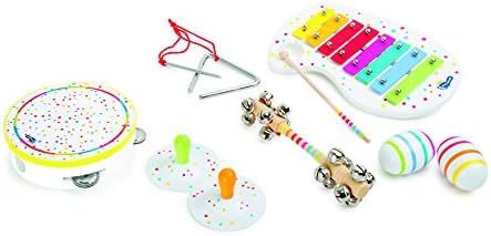 small foot 10383 Music-Set "Sound" made of wood, xylophone, triangle, bells, tambourine and rattles, from 3 years