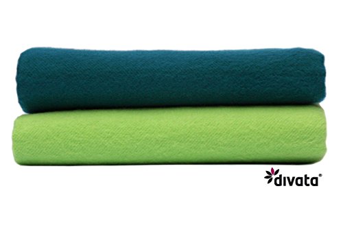 divata Moltontücher 2er Set Frühling, 70x80 cm - 100% Baumwolle, Schadstoffgeprüft, Oeko-Tex zertifiziert - farbig, bunt - Flanelltücher - Baby Spucktücher - Flanellwindeln