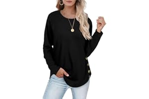 Aokosor Sweatshirt Damen Langarmshirt Leichte Rundhals Pullover Tops für Herbst Winter