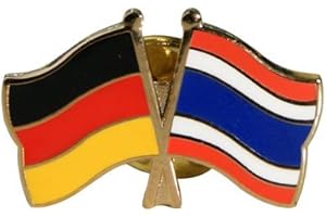 Flaggenfritze Freundschaftspin Deutschland T-Z, 22 mm, Flaggen Pin vergoldet aus Hartemaille, Länder Anstecker zum Sammeln und Tragen