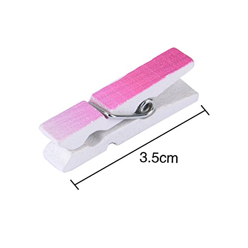 Blulu Mini Craft Pegs Holz Kleidungsklammern, Gemischte Farben, 100 Stück - 2