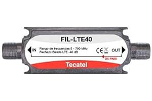 Filtro LTE para interior, conector F con corte en el canal 60 de Tecatel