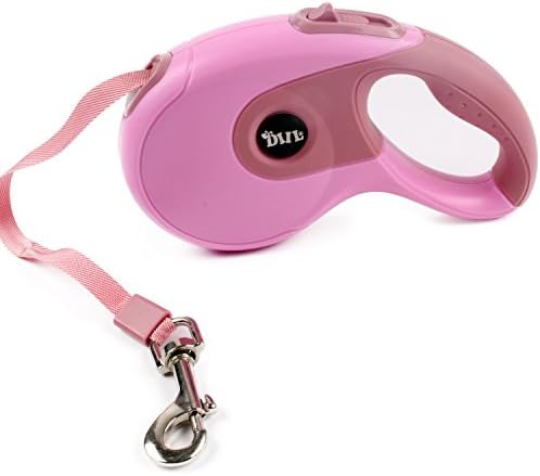 Minve Pet Dog Leash,Lead Dog,Flexible Freely Instant Retractable Extendable Dog Lead 5M/3M ,Chain Rope Dog Running Lead  (3M, Pink)
