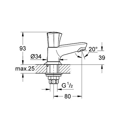 GROHE Standventil Costa DN 15 mit Gussauslauf, chrom 20404001 - 2