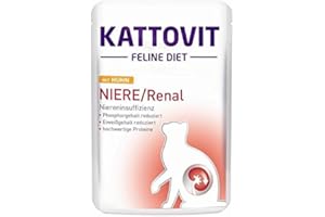 Kattovit Feline Diete Nerka/Renal Rind | 24 x 85 g | Dieta pełnoporcjowa karma dla dorosłych kotów | do wspomagania funkcji nerek | do profilaktyki kamienia szczawianowego