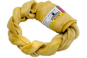 Ring-Kauknochen für Hunde – Natürlicher, zahnfreundlicher Kausnack in Ringform – Langanhaltender Kauspaß – Ohne Zusatzstoffe – Für kleine bis große Hunde (12,7-15,2cm, Käse)