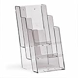 3 x 104 x 32 mm Taymar Prospekthalter/Flyerhalter 3 Fächer DIN lang