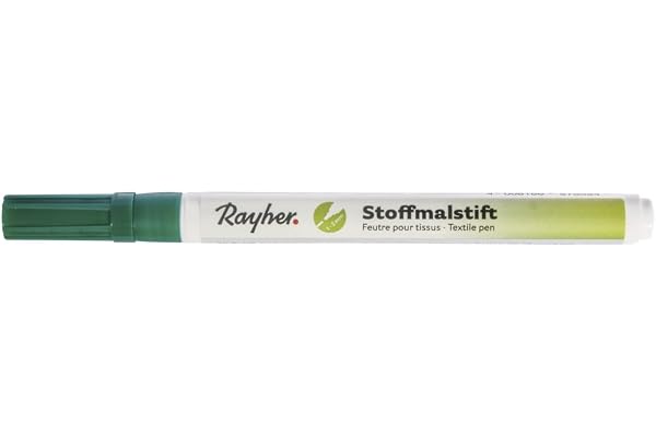 Rayher Marqueur pour textiles, vert foncé, 1 pce., pointe fine, résistante, permanent, lavable 30°C, arts créatifs, vêtements-3823513