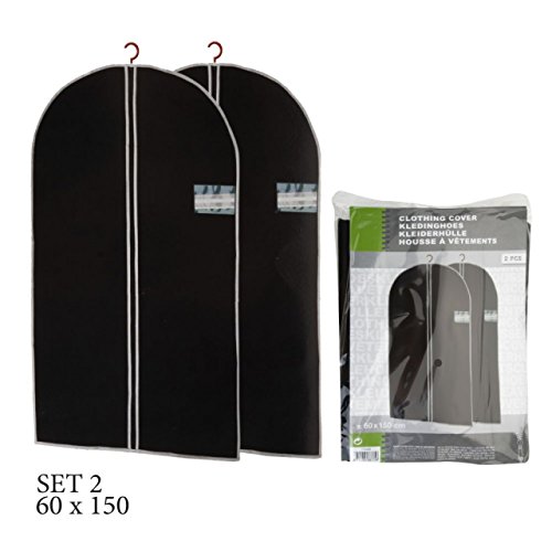 Kleidersäcke Kleiderschutzhüllen - 4 Stück - 150 cm lang x 60 cm breit - Farbe: schwarz