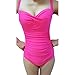 One Piece Foclassy Women's Push-up Retro Slim Fit Pleat Design Bathing Suit Swimsuit Rose UK 10