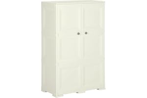 vidaXL Szafka plastikowa, 79x43x125 cm, wygląd drewna, waniliowa