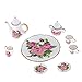 Produktbild Homyl 8-teilig Blumen Muster Keramik China Teeservice Tee Set für 1/6 Puppenstube Esstisch Dekoration