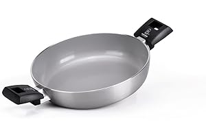 Moneta Innova Tegame 24cm, rivestimento naturale FineGres (NO PFAS), anche per induzione, 100% Made in Italy