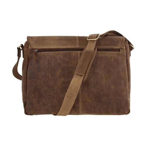 Laptoptasche / Messenger-Bag aus geöltem Buffalo-Leder – Extremely rugged Outback Wear, Farbe:Natural Buckskin - 2