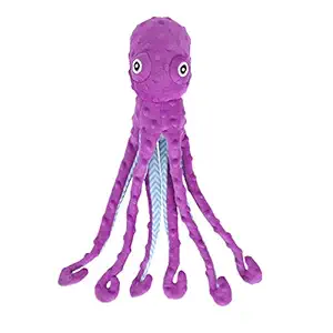 EXPAWLORER Best Cute Dog Plush Toys - Pet Puppy Soft Treat Chew Toy Interactive for Small to Medium Breeds Dogs Cats Playing Octopus Design 17