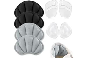 BABY MOLOVE 8 Pares de Almohadillas de Talón y Almohadillas Metatarsale,Plantillas de Gel para Tacones Altos,Tacón Plantillas Autoadhesivas,Medio plantilla para Alivio el Dolor en el Antepié
