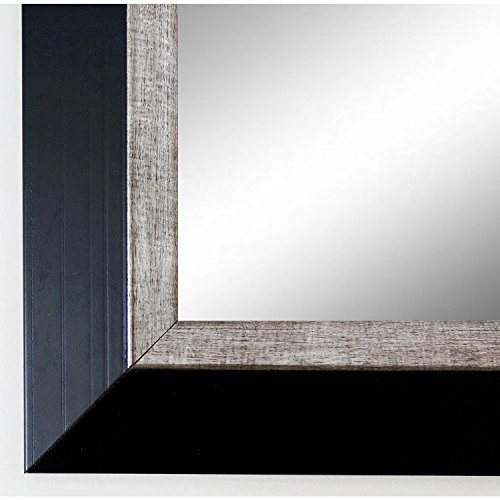 Spiegel Wandspiegel Badspiegel - Lüneburg 4,6 - Schwarz mit silber - 200 Größen zur Auswahl - handgefertigt - 60 x 120 - AM - Modern, Shabby, Vintage