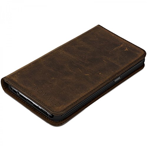 ROYALZ Ledertasche fÃ¼r Samsung Galaxy S8 Plus LederhÃ¼lle (fÃ¼r Galaxy S8+ SM-G955F / G955 und Galaxy S8 Plus Duos) Tasche Cover Vintage Etui Case Schutztasche SchutzhÃ¼lle - mit unsichtbaren Magnet, Farbe:Braun
