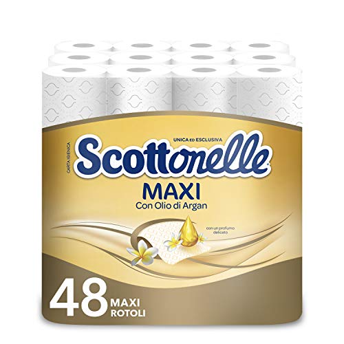 Scottonelle Maxi Argan Carta Igienica, Confezione da 48 Maxi Rotoli