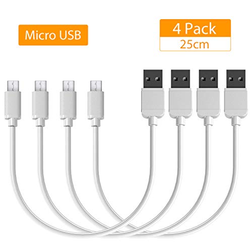 YOJA Kurze Micro USB Kabel Mini Micro USB Ladekabel (25CM) Lade- & Sync Datenkabel Ladekabel kompatibel mit Ladestation Power Bank Samsung Huawei HTC Sony und andere Android Geräte (4er Pack, Weiß) YOJA Kurze Micro USB Kabel Mini Micro USB Ladekabel (25CM) Lade- & Sync Datenkabel Ladekabel kompatibel mit Ladestation Power Bank Samsung Huawei HTC Sony und andere Android Geräte (4er Pack, Weiß)