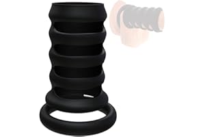 XZW-US 1 anillo de retención y anillo de retardo para hombres con anillos múltiples (negro)