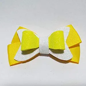 Myartbucket Ellie Glitter Bow Hair Clipper for Dogs and Cats, Pink - Black Color and Yellow Color one Size (Yellow)