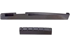 kesoto Sillet de Tête Fendu + Sillet de Chevalet Bridge Selle Pièce de Rechange Gaucher pour Guitare Acoustique