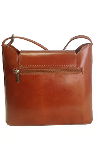 Stylish Genuine Italian Leather Cognac Messenger Bag, Cross Body Bag, Shoulder Bag or Handbag